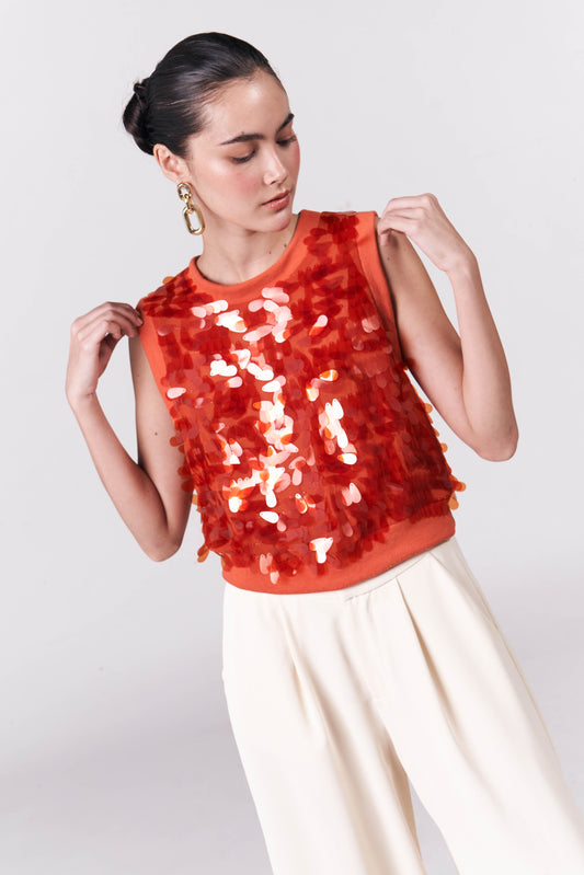 Raf Gallati Sleeveless Top (Orange)