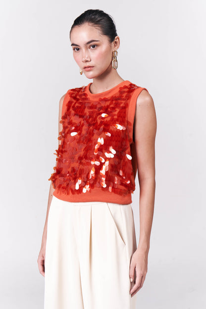 Raf Gallati Sleeveless Top (Orange)