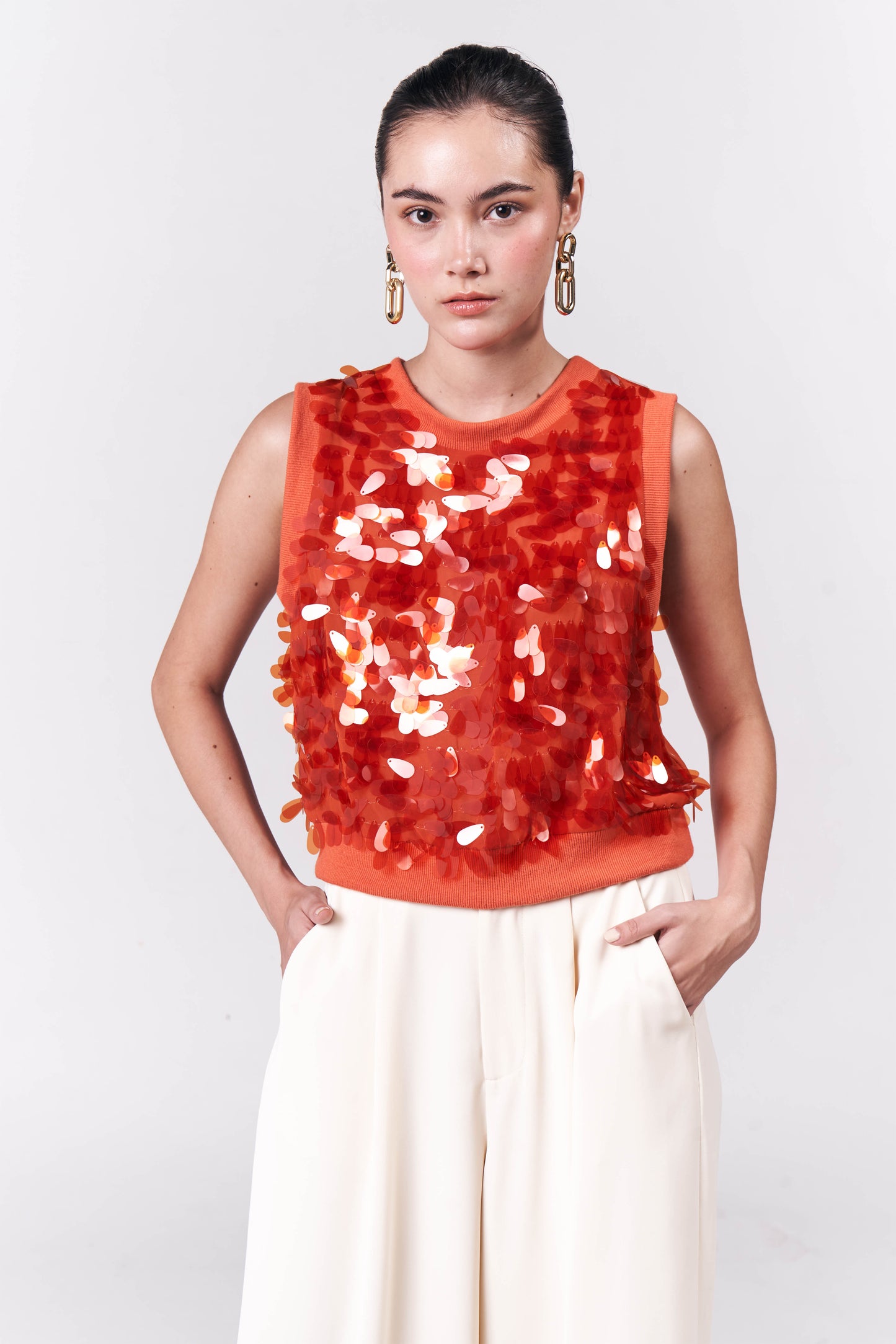 Raf Gallati Sleeveless Top (Orange)