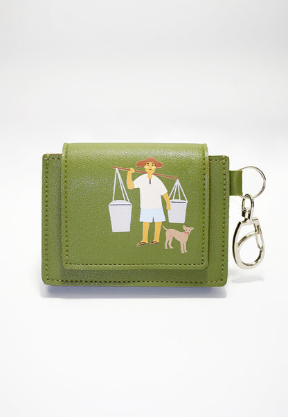 Plains & Prints × Pete Rich Card Wallet (Moss Green)