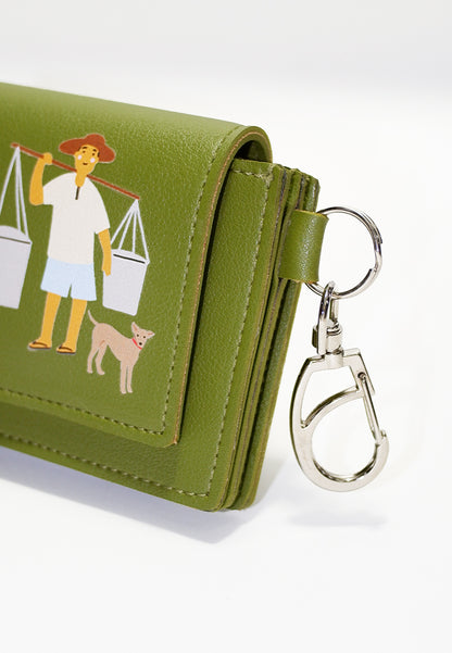 Plains & Prints × Pete Rich Card Wallet (Moss Green)