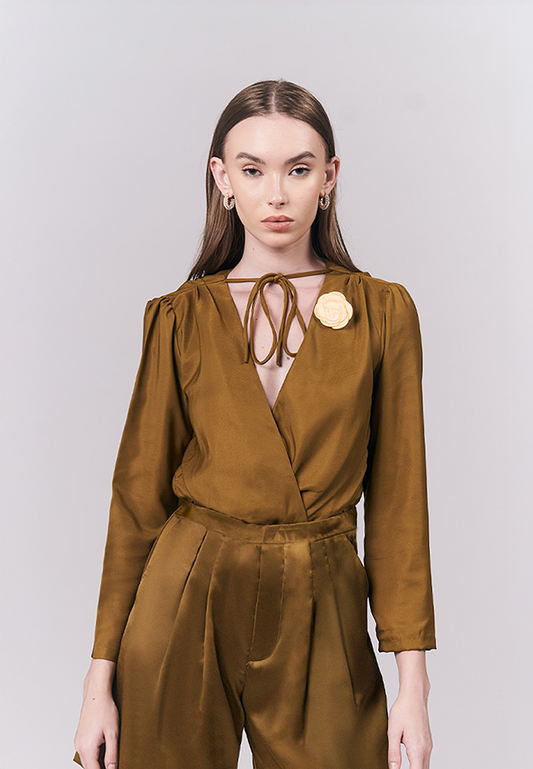 Jeanette Long Sleeve Top (Avocado)