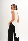 Fiorre Sleeveless Tunic Top (Offwhite)