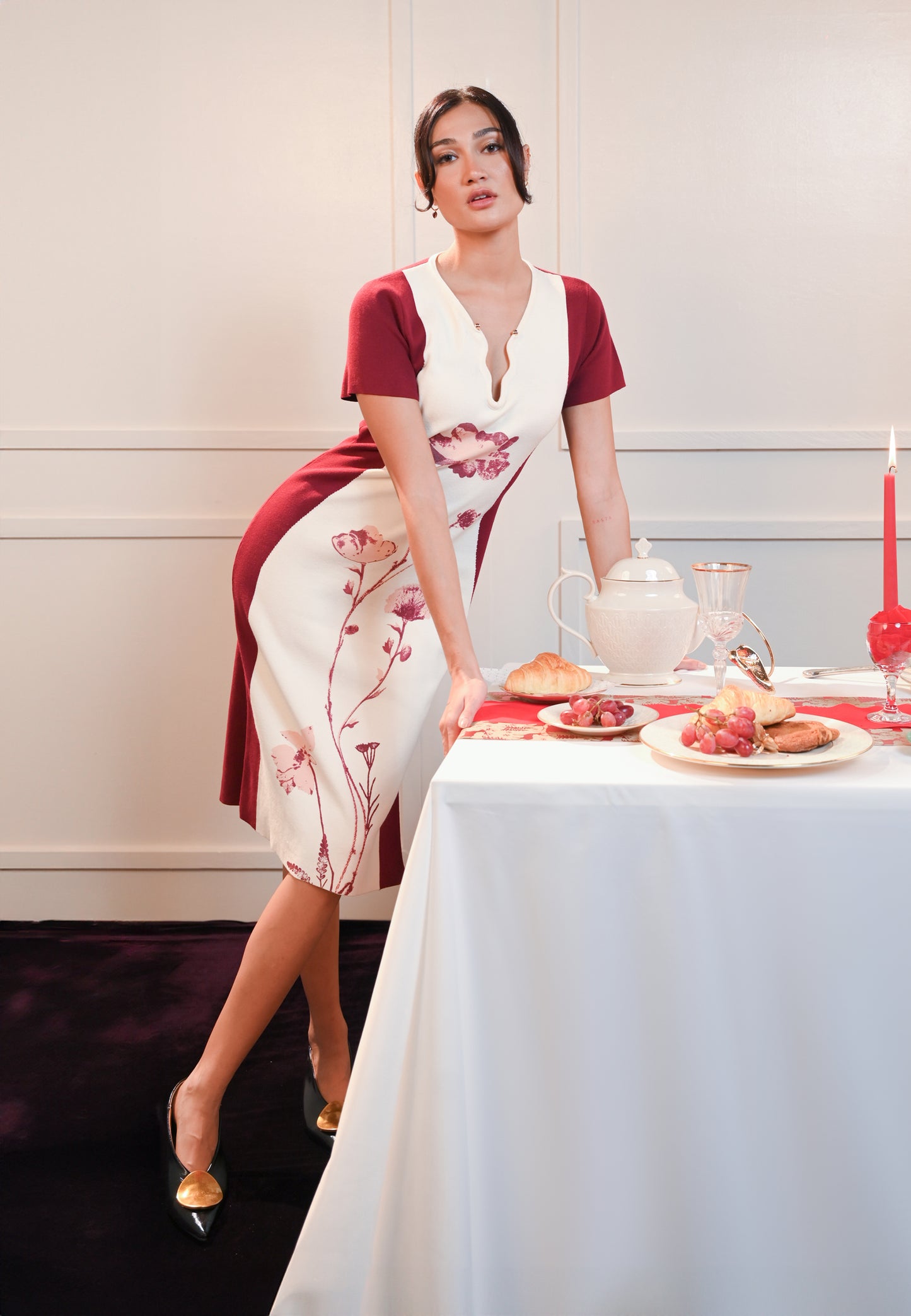 Femina The Mystic Short Sleeve Dress (Printed Beige)