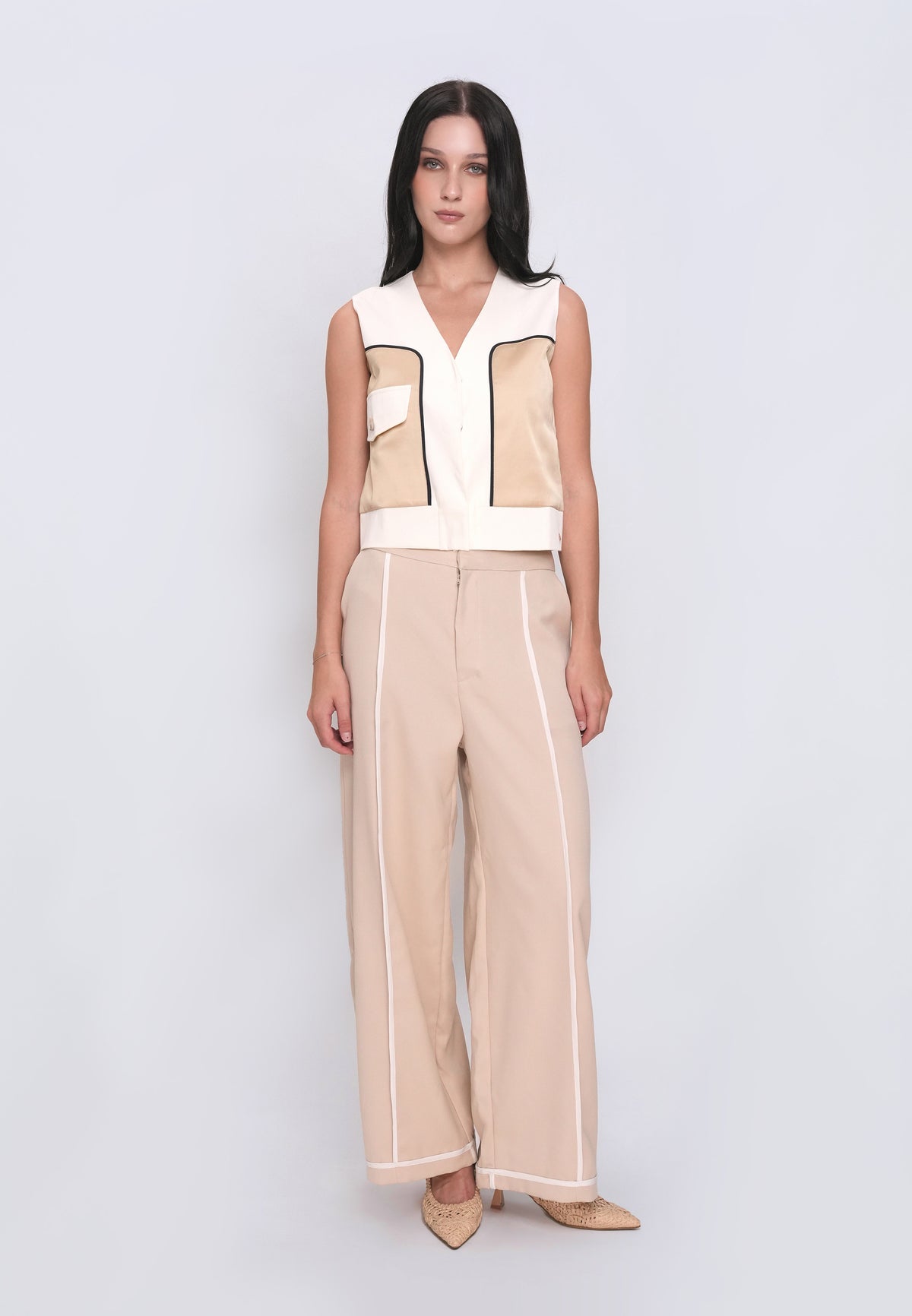 Hallaby Sleeveless Top (Cream)