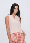Hellena Sleeveless Top (Nude/White)