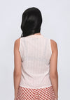 Hellena Sleeveless Top (Nude/White)