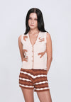 Herold Sleeveless Top (Printed Nude)