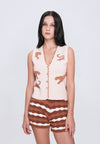 Herold Sleeveless Top (Printed Nude)