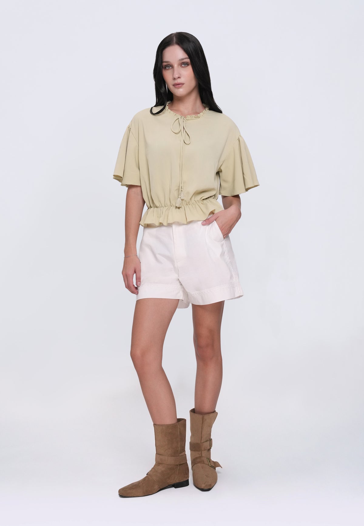 Honeydrew Short Sleeve Top (Sage)