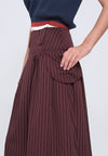Huxlei Skirt  (Striped Plum)