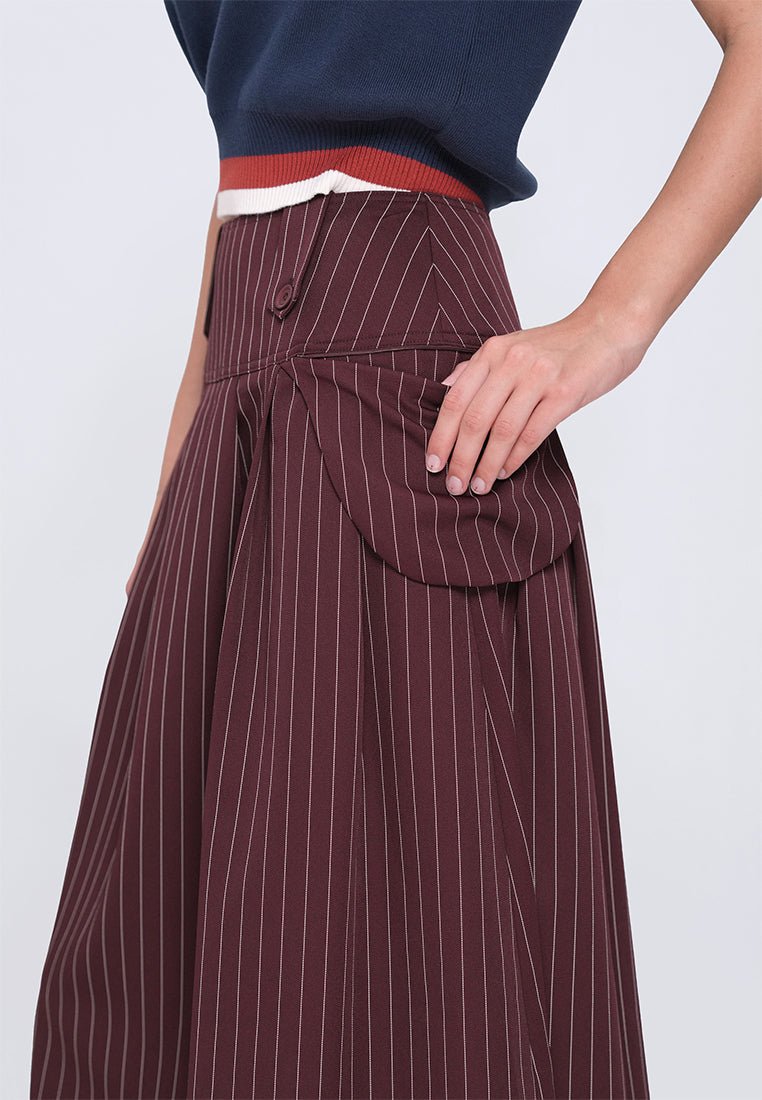 Huxlei Skirt  (Striped Plum)