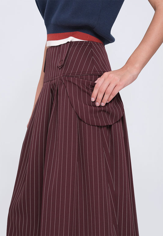 Huxlei Skirt  (Striped Plum)