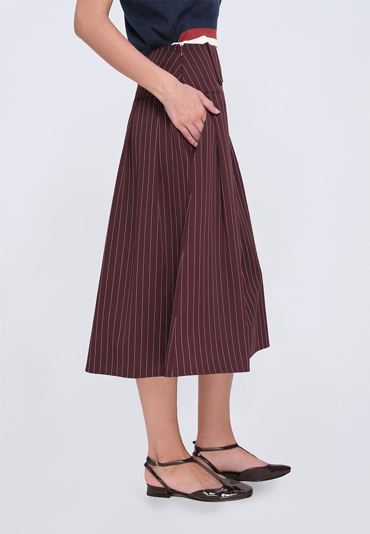 Huxlei Skirt  (Striped Plum)