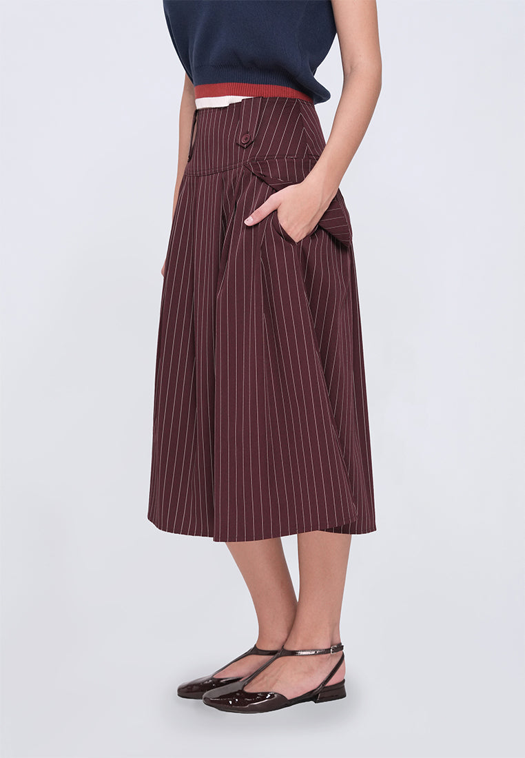 Huxlei Skirt  (Striped Plum)