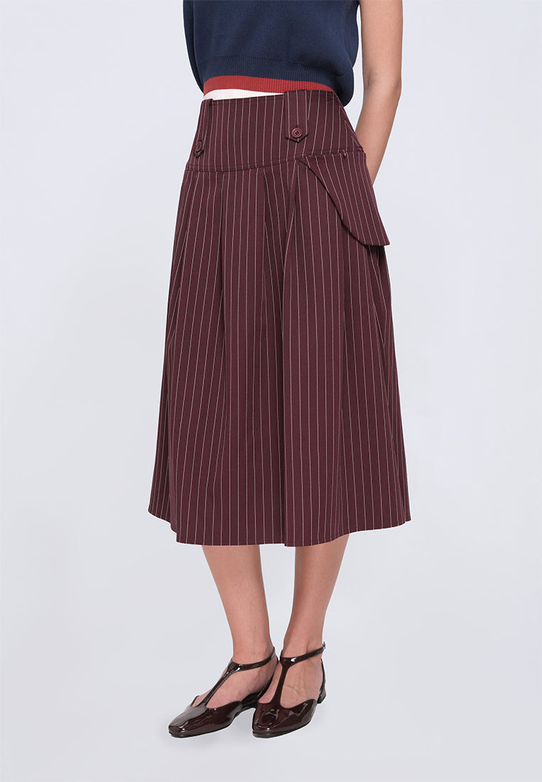 Huxlei Skirt  (Striped Plum)