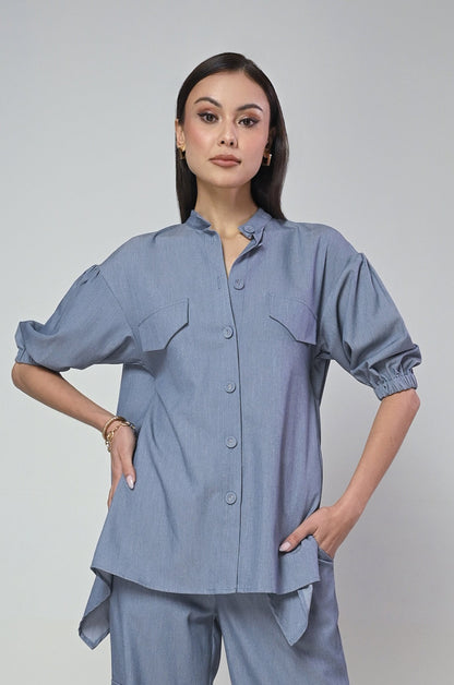 Terrain Idris 5/8 Top (Chambray)