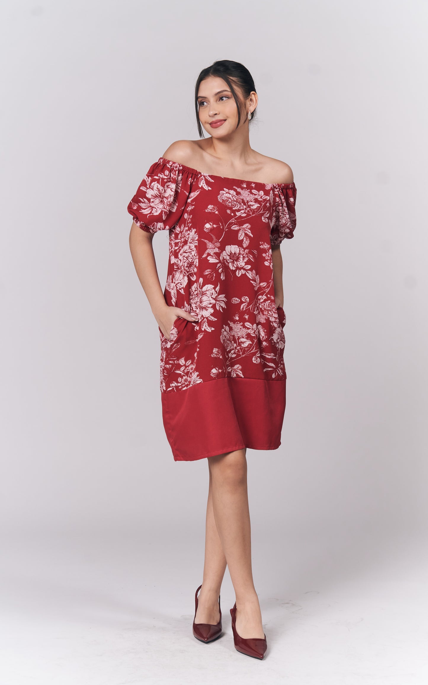 Idriss Short Sleeve Dress (Red)