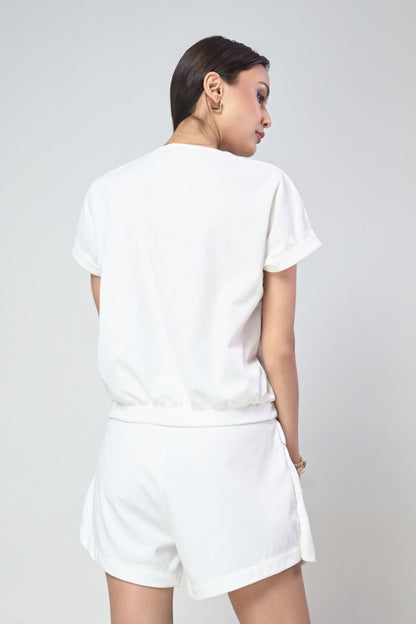 Terrain Iluca Short Sleeve Top (Offwhite)