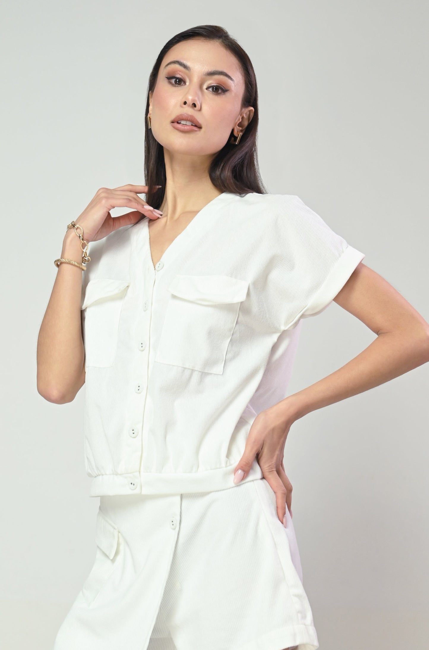 Terrain Iluca Short Sleeve Top (Offwhite)