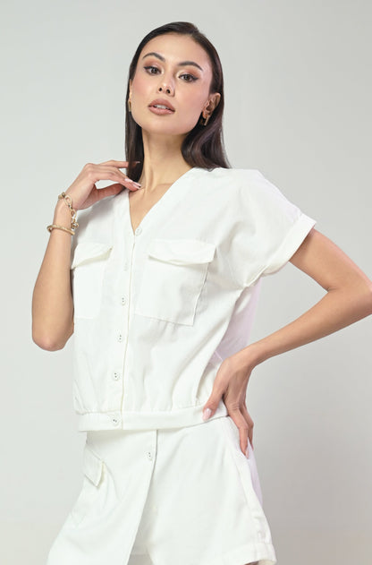 Terrain Iluca Short Sleeve Top (Offwhite)