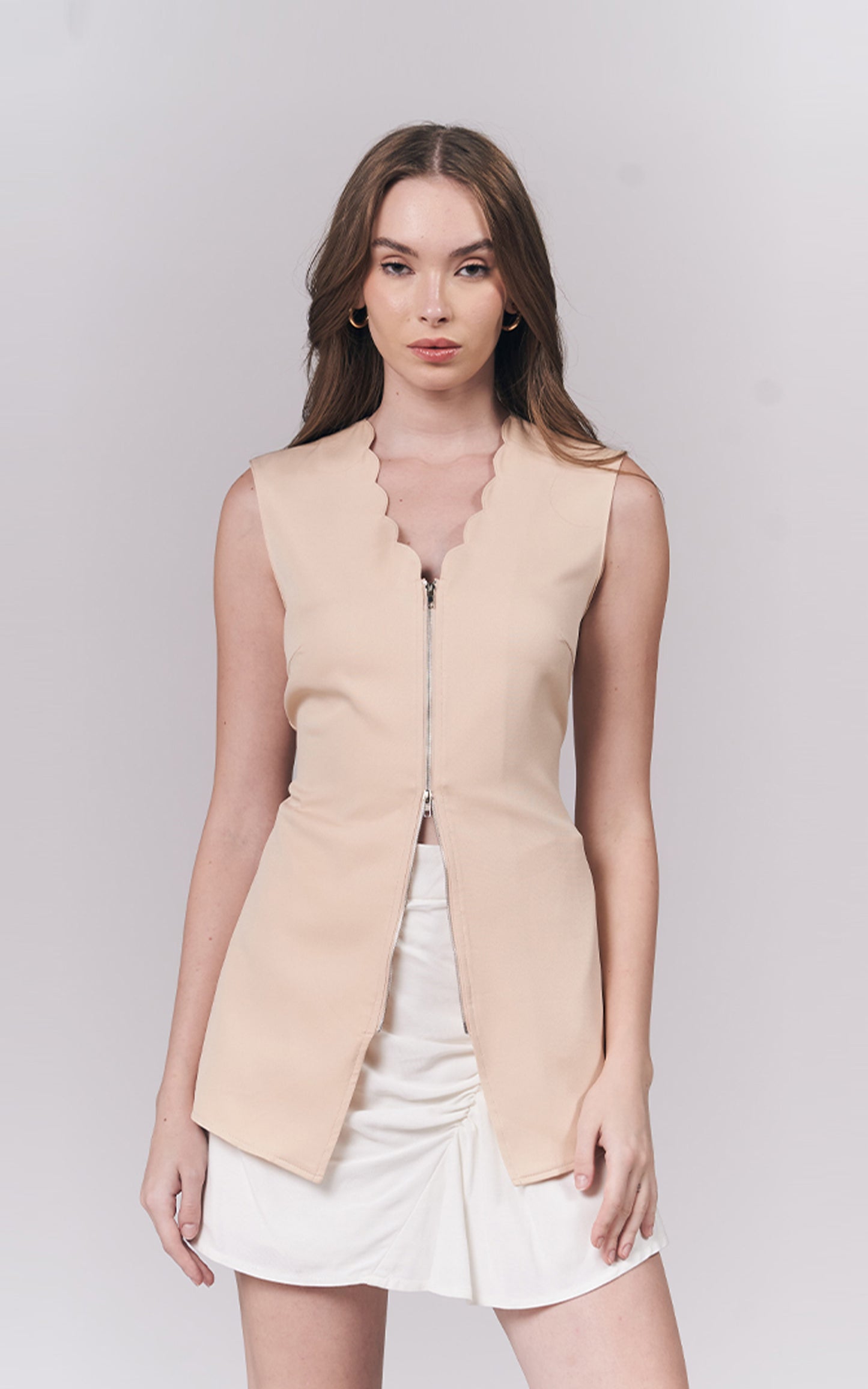 Imara Sleeveless Top (Beige)