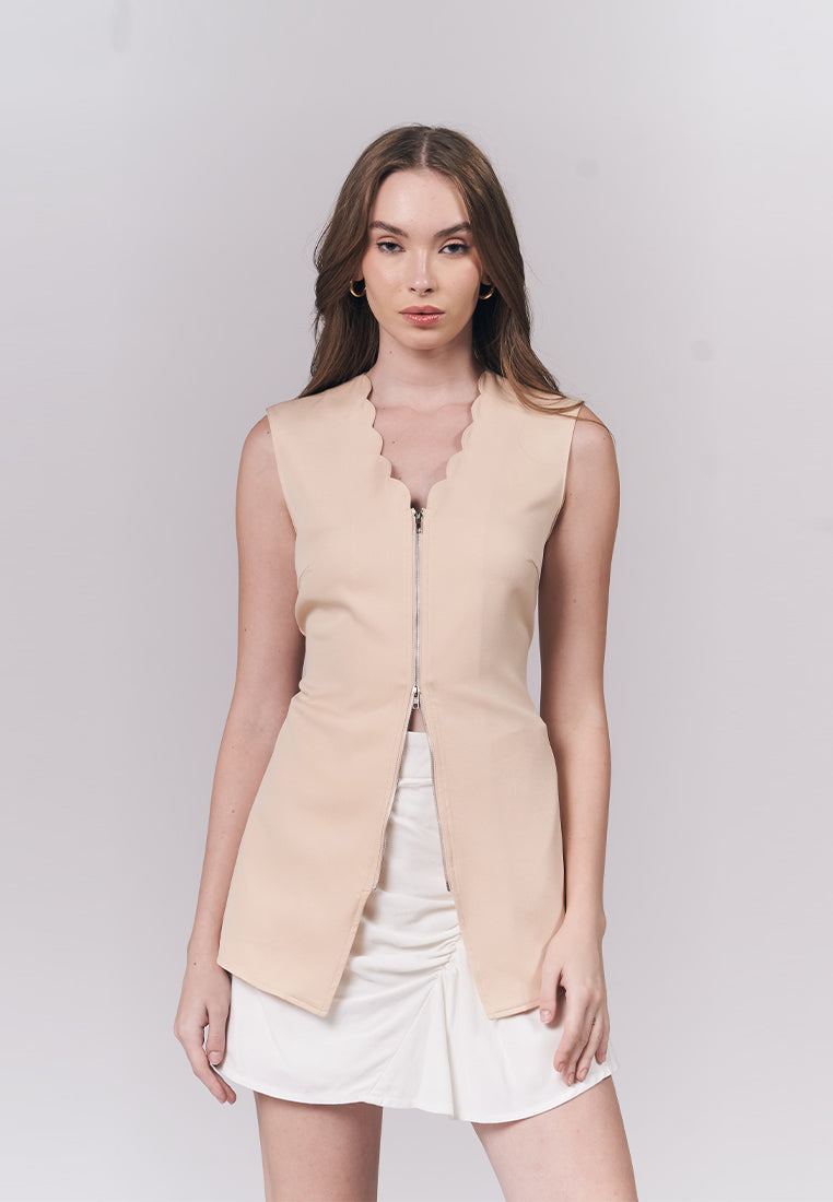 Imara Sleeveless Top (Beige)