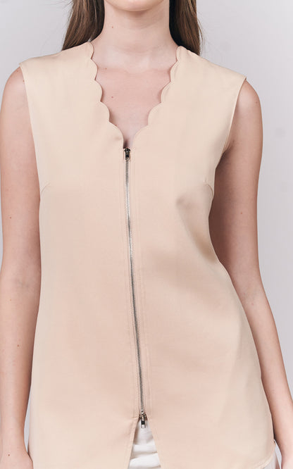 Imara Sleeveless Top (Beige)