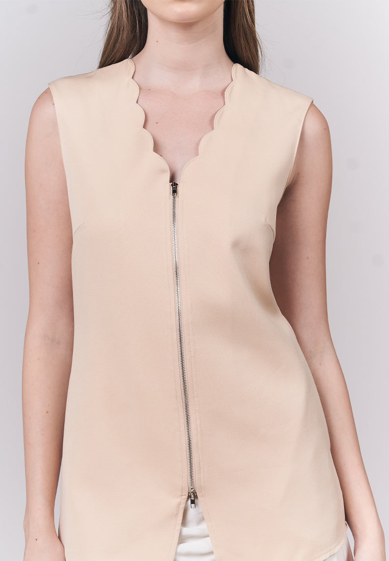 Imara Sleeveless Top (Beige)