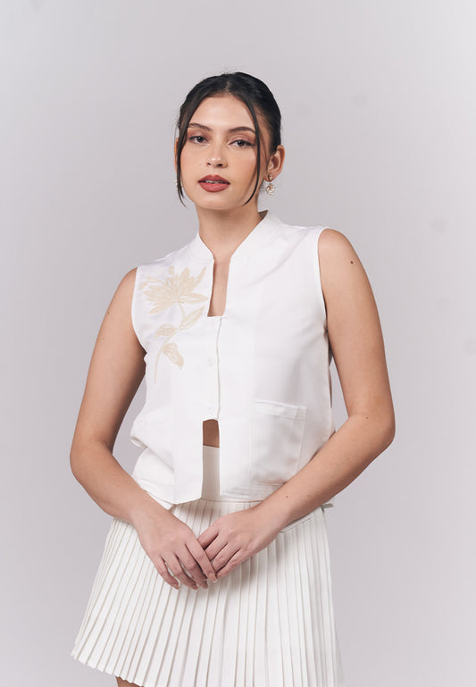 Irelia Sleeveless Top (Off-white)