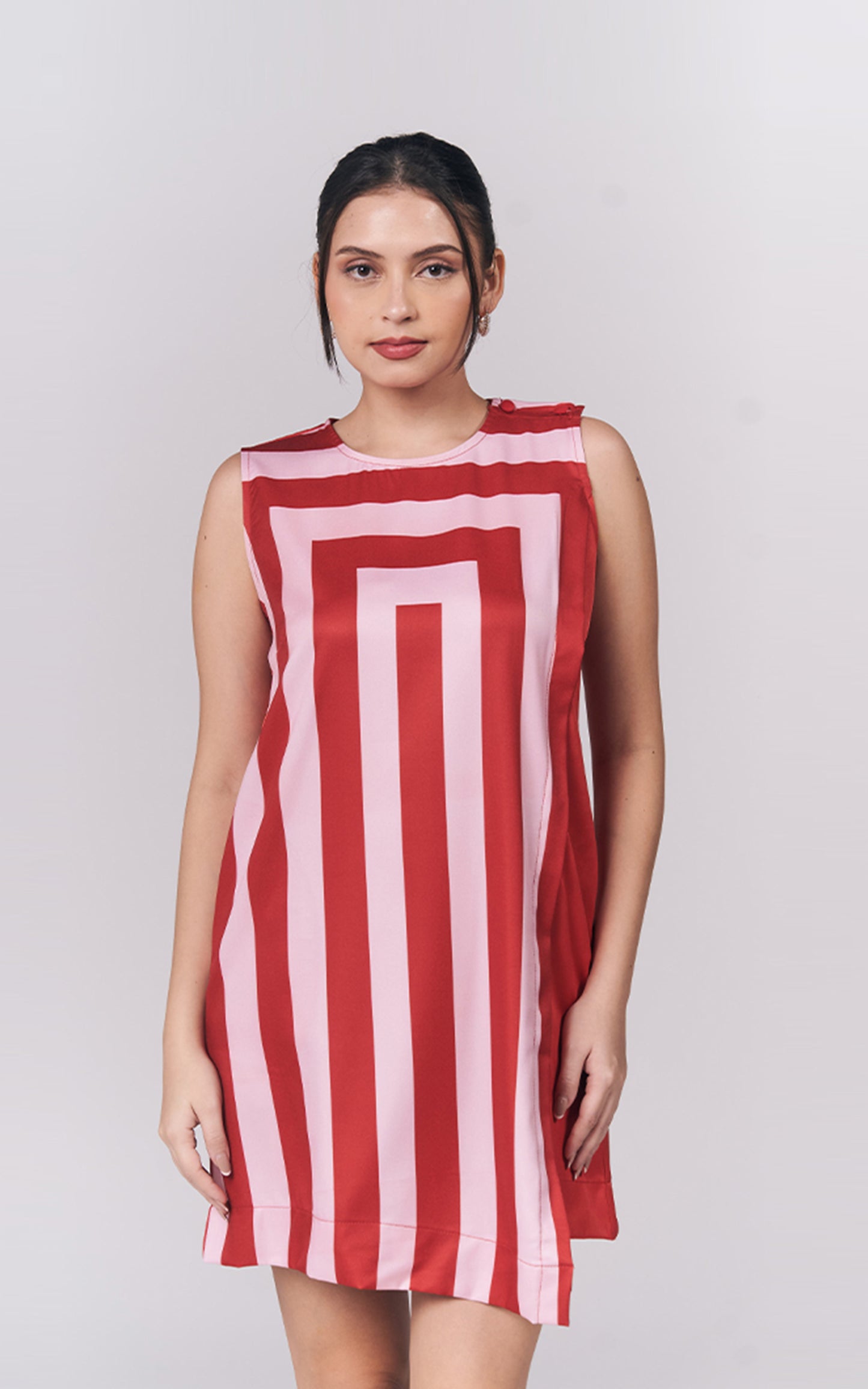 Ividia Sleeveless Dress (Red/Pink)