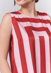 Ividia Sleeveless Dress (Red/Pink)