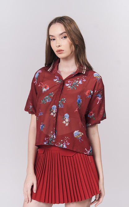 Izara Short Sleeve Top (Red)