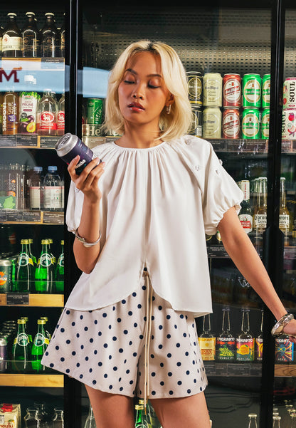 Bence Short Sleeve Top (White)