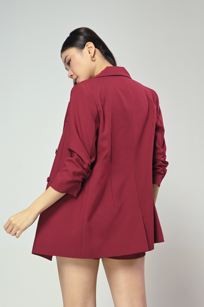 Terrain Itzelle Long Sleeve Blazer (Wine)