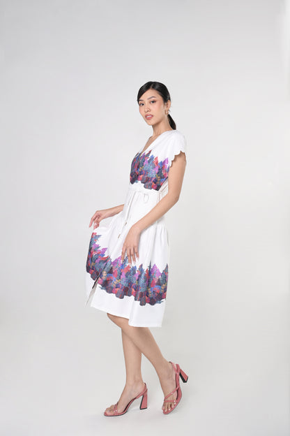 Secret Garden Jacey Short Sleeve Dress W/ Belt String  (Multi)