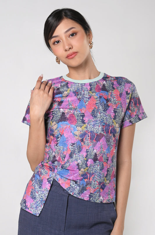 Secret Garden Jacey Short Sleeve Shirt Top (Multi)