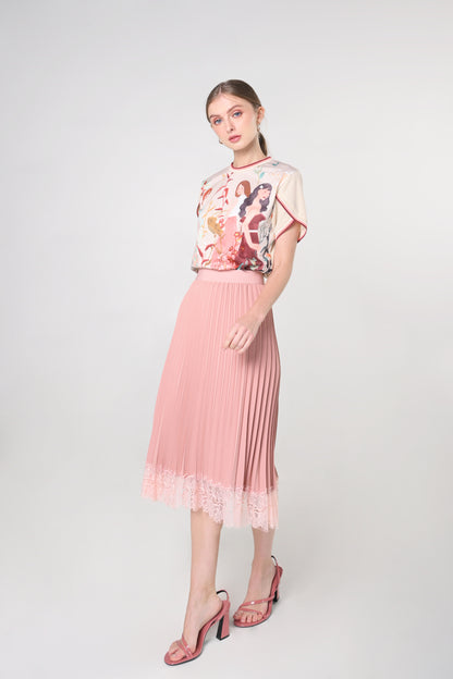 Secret Garden Jam Pleated Skirt (Mauve)