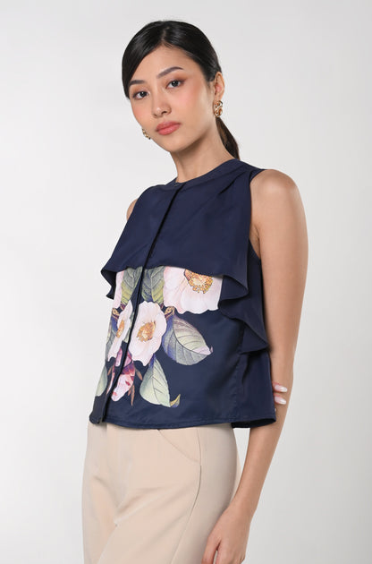 Secret Garden Jainna Sleeveless Top (Navy Blue)