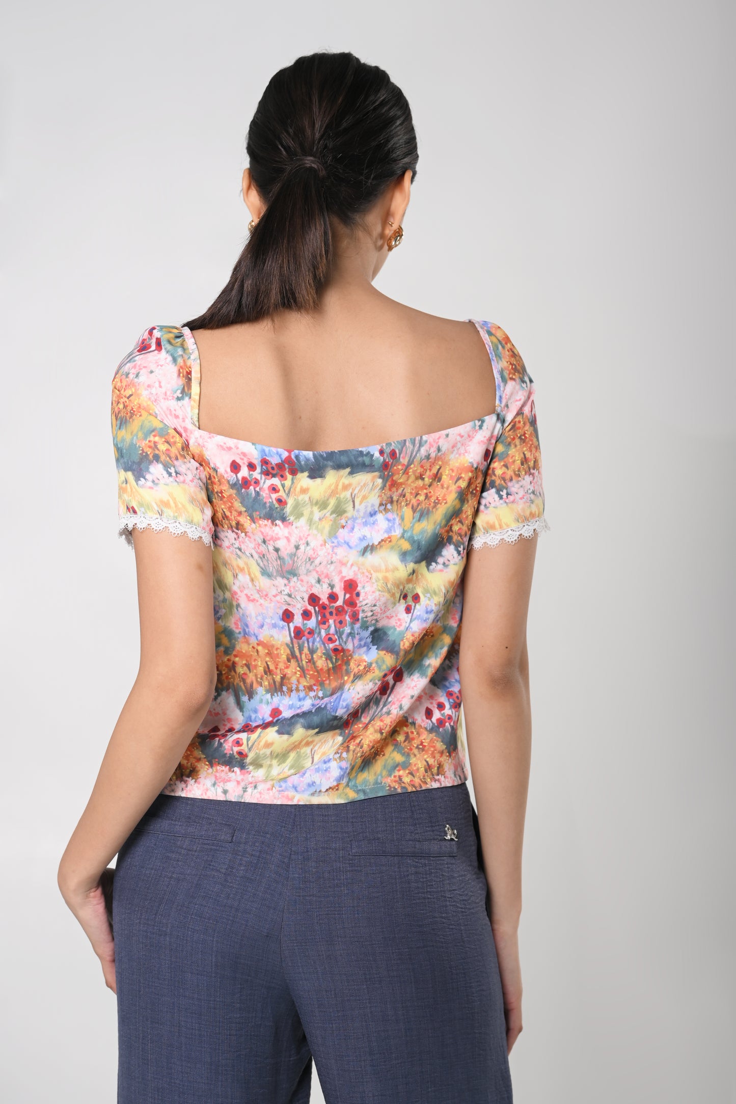 Secret Garden Janeya Short Sleeve Top (Multi)