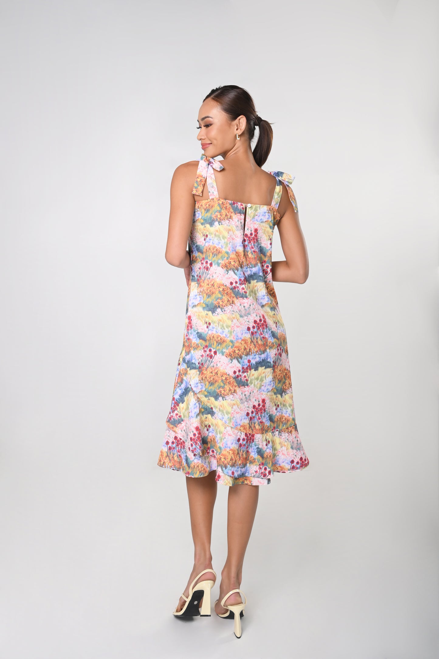 Secret Garden Janeya Sleeveless Dress with Sash Belt (Multi)