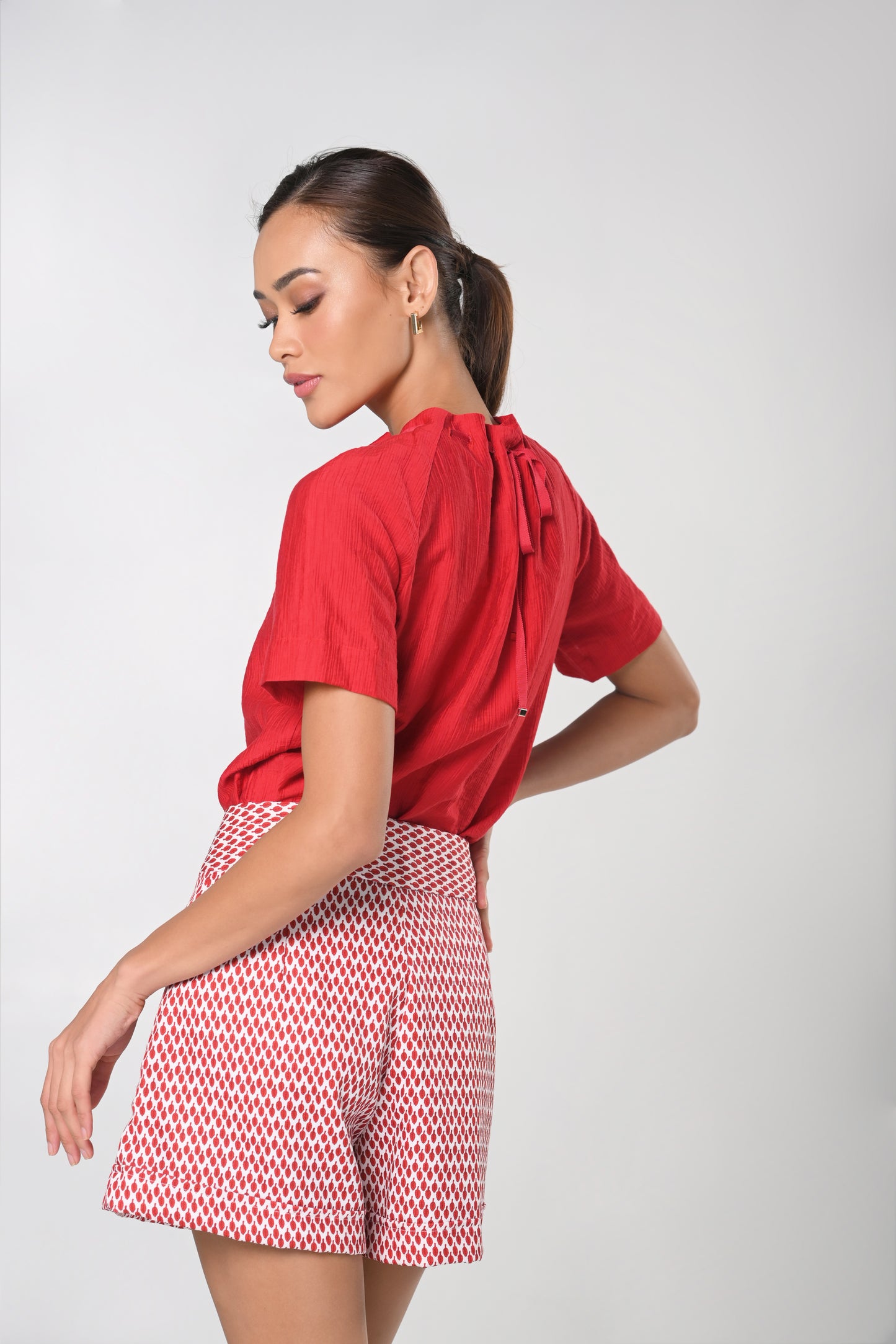 Secret Garden Jayla Short Sleeve Top (Red)