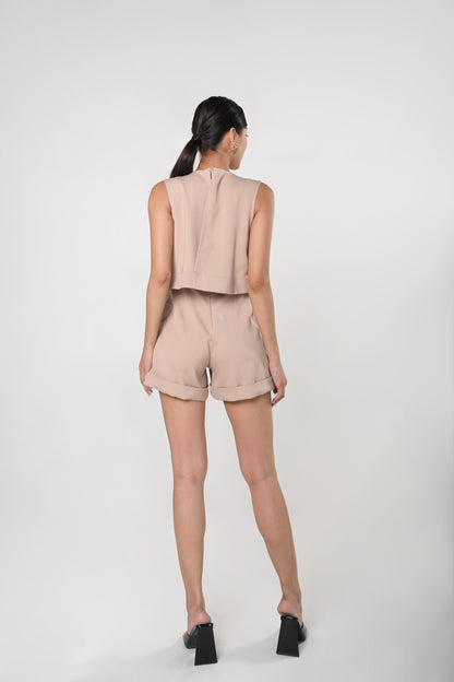 Secret Garden Jazz Sleeveless Playsuit (Khaki)