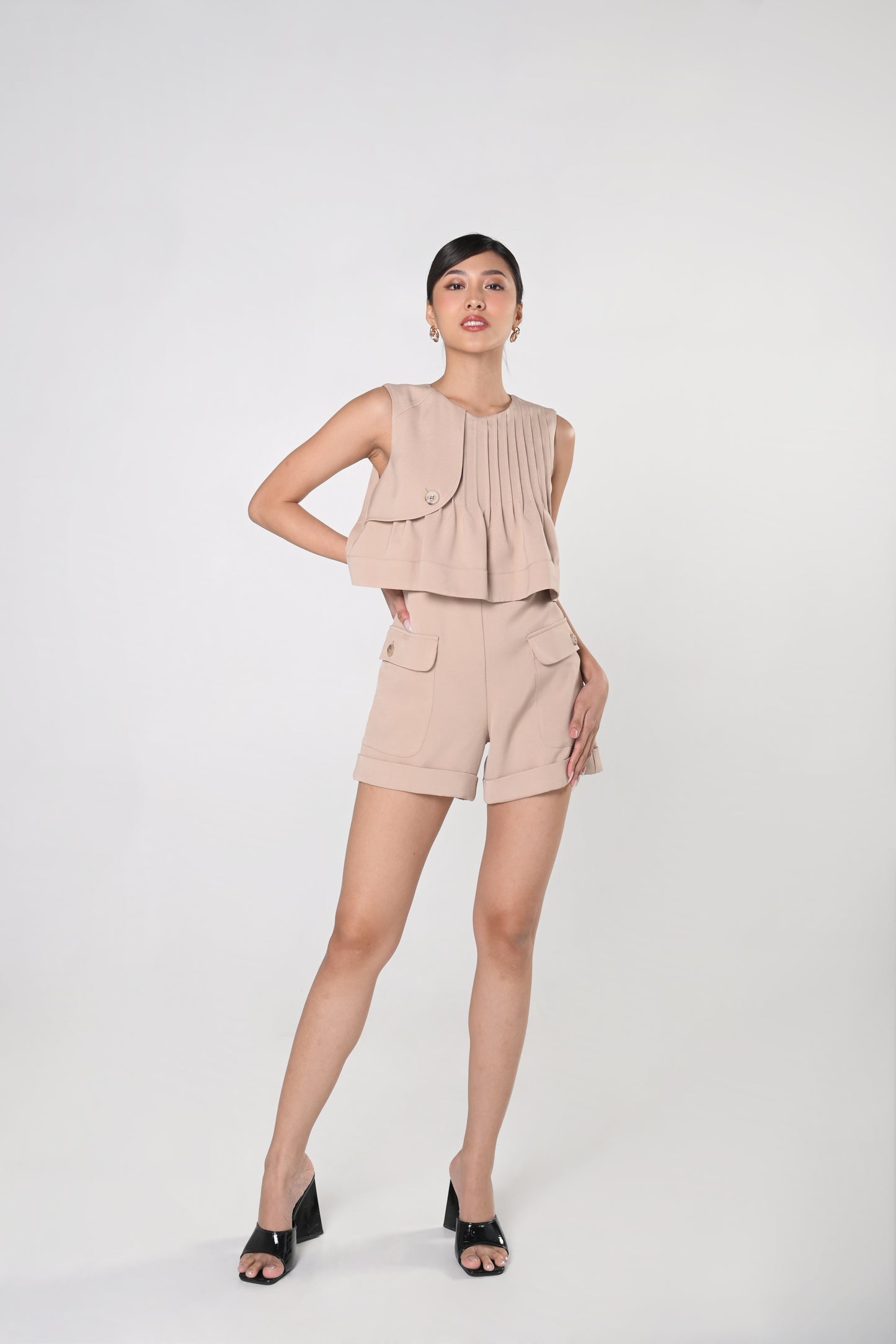 Secret Garden Jazz Sleeveless Playsuit (Khaki)