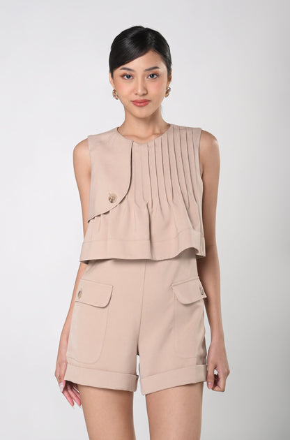 Secret Garden Jazz Sleeveless Playsuit (Khaki)