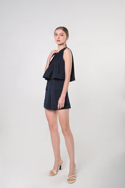 Secret Garden Jazz Sleeveless Playsuit (Navy)