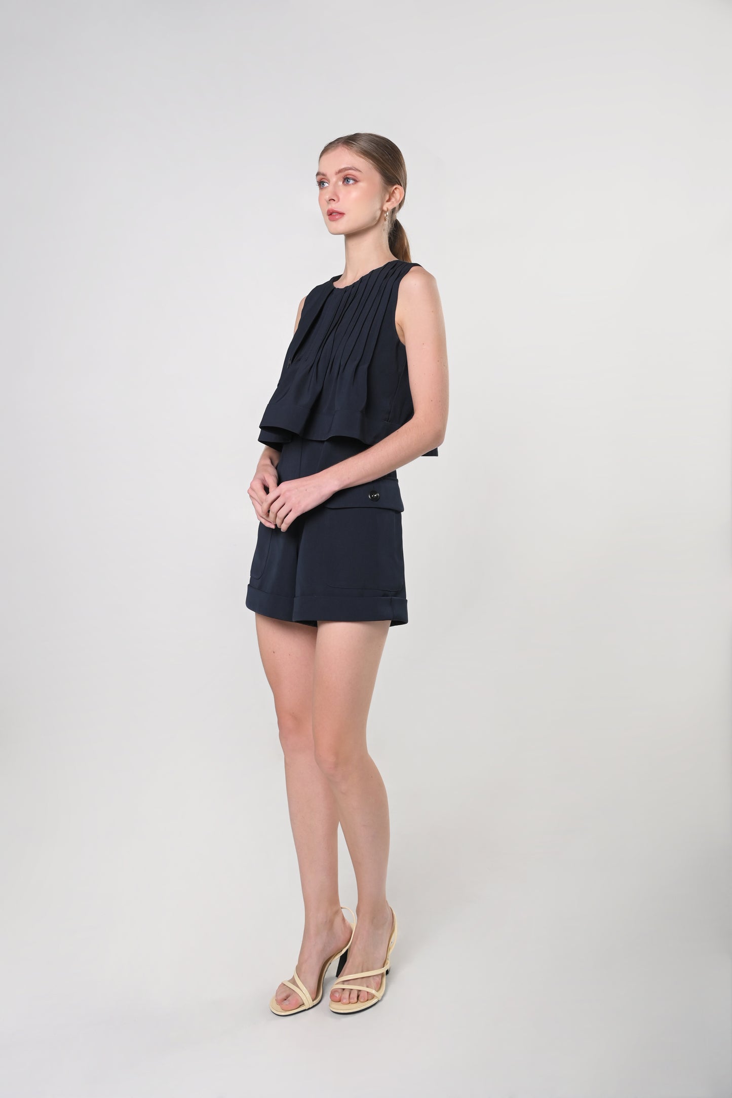 Secret Garden Jazz Sleeveless Playsuit (Navy)