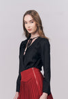 Jeanette Long Sleeve Top (Black)