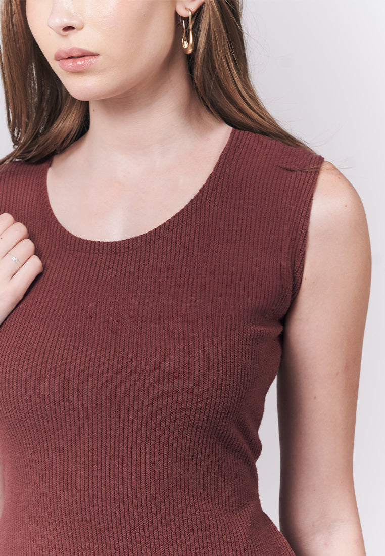 Jenner Sleeveless Dress (Burgundy)