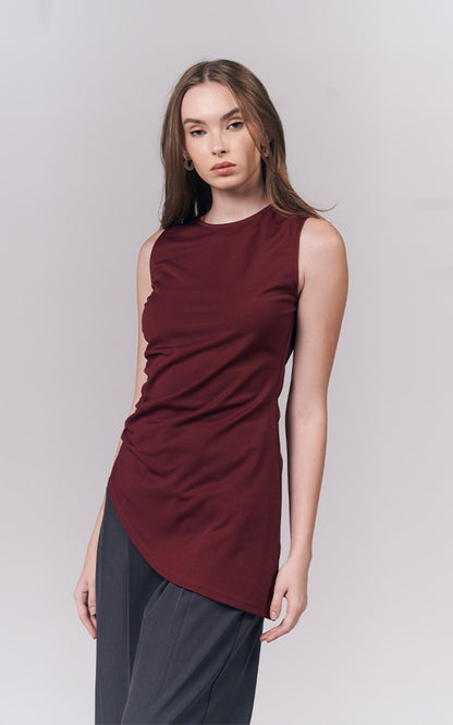 Jhill Sleeveless Top (Burgundy)